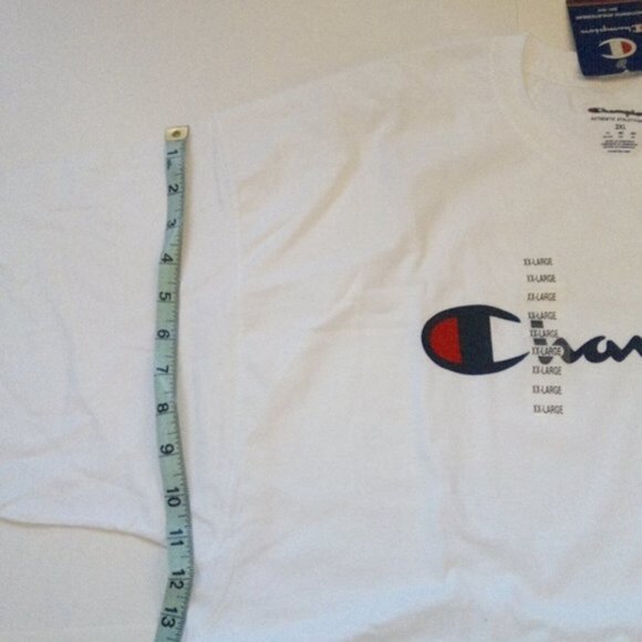 New Champion White Short Sleeve Classic Jersey Screen Print T-Shirt Men US XXL - Picture 8 of 12
